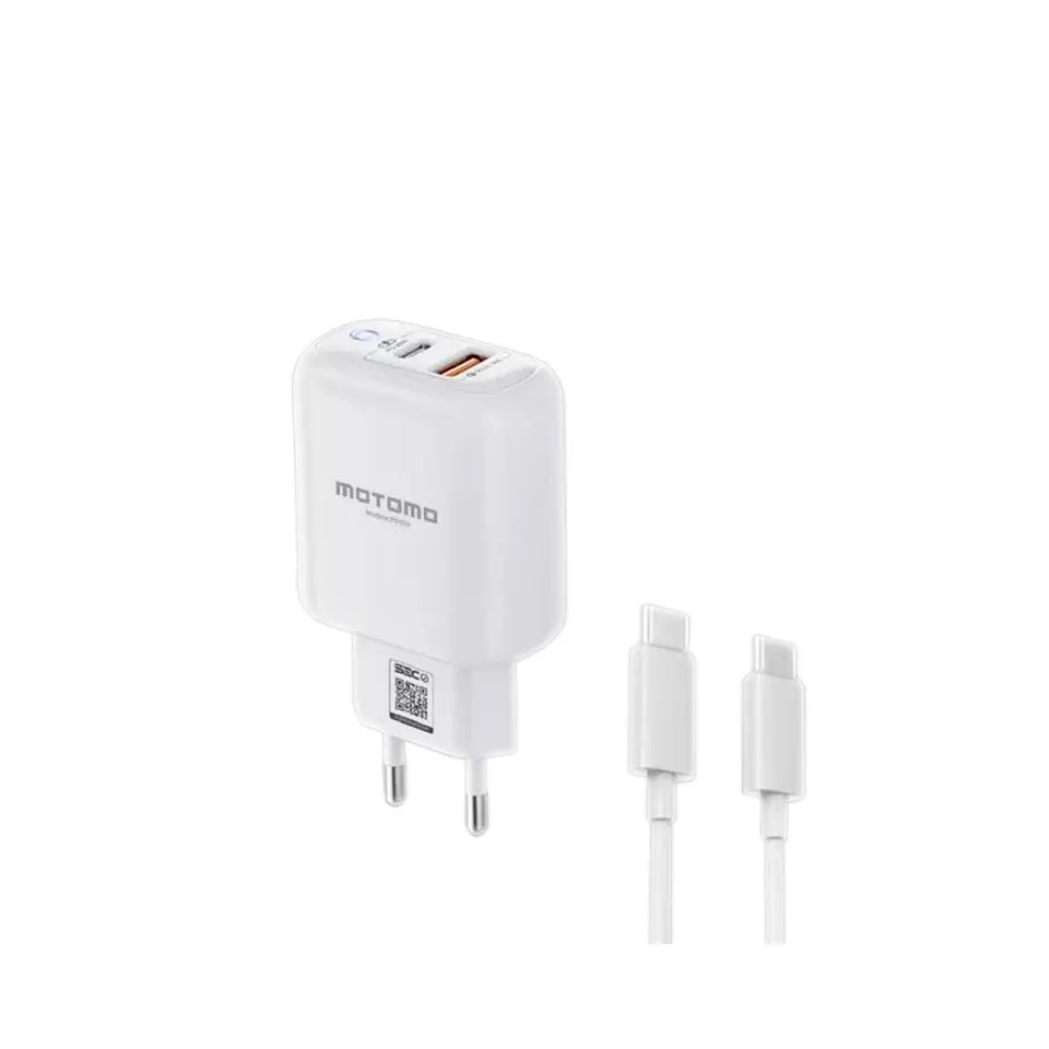 Cargador dual USB-C 20W y USB 3.0 + Cable USB-C  1