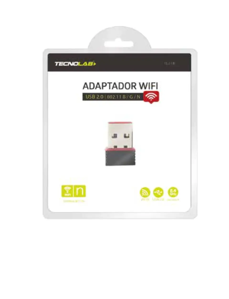 ADAPTADOR WIFI TECNOLAB USB 2.0 150 MBPS TL118 4