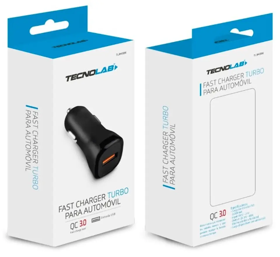 Cargador para Automovil turbo 3.0 USB 12v TL049BK 2