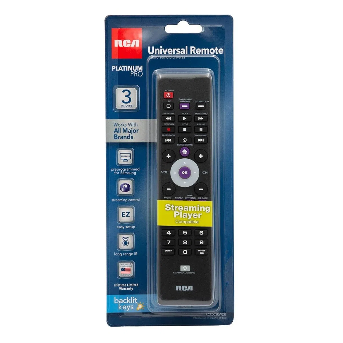 Control remoto para RCA 3 funciones STREAMING