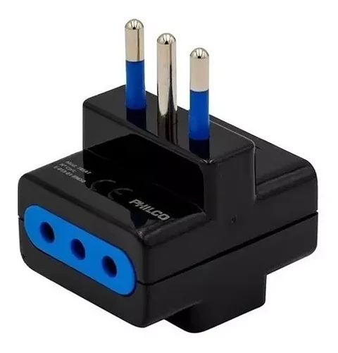 Adaptador Triple Negro 3 Conectores Enchufe Philco 250V-10A