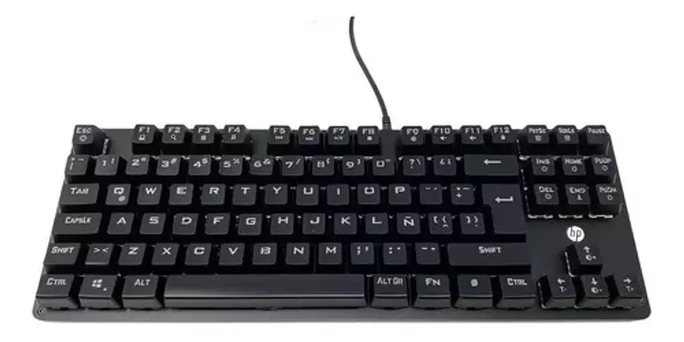 Teclado gamer HP GK200 QWERTY HP  español color negro con luz RGB 2