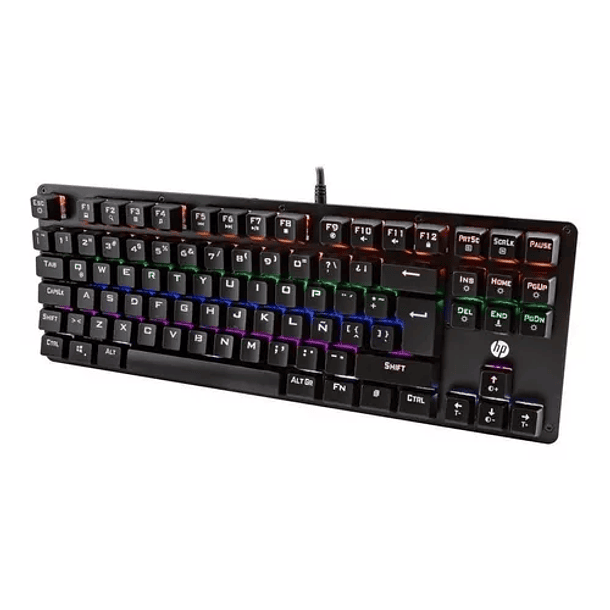 Teclado gamer HP GK200 QWERTY HP  español color negro con luz RGB 3
