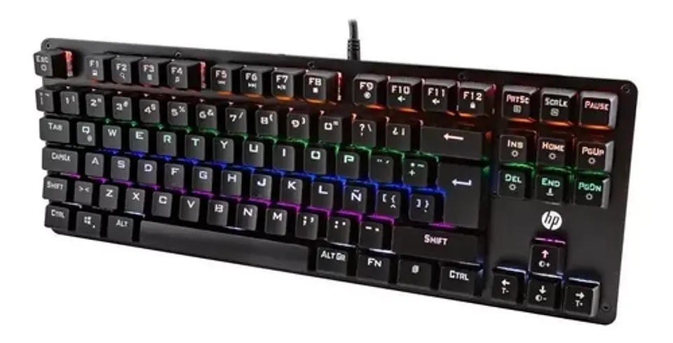 Teclado gamer HP GK200 QWERTY HP  español color negro con luz RGB 3