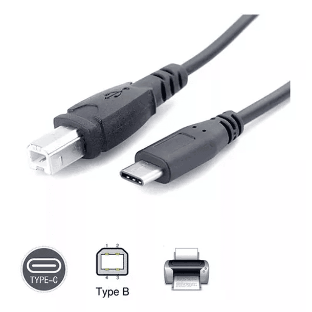 Cable USB-C 3.1 para impresora 1,8 MTS 2
