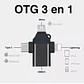 Adaptador OTG 3 EN 1  micro-USB-C-Lightning A USB 3.0 - Miniatura 3