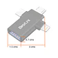 Adaptador OTG 3 EN 1  micro-USB-C-Lightning A USB 3.0 - Miniatura 2