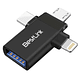 Adaptador OTG 3 EN 1  micro-USB-C-Lightning A USB 3.0