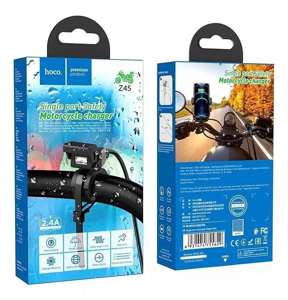 Cargador de moto HOCO Z45 S/cable  4