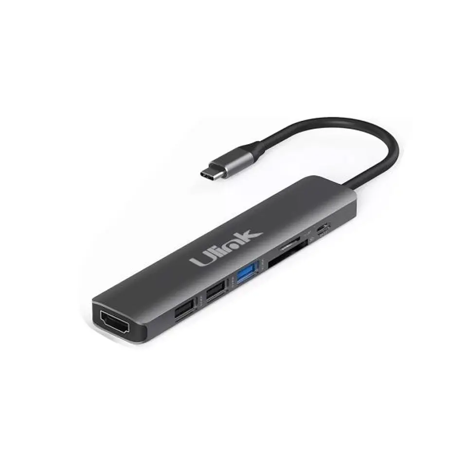 HUB USB-C 7 EN 1 (1 HDMI + 1 USB-C PD 100W + 1 MICROSD + 1 SD + 2 USB 2.0 + 1 USB 3.0) 2