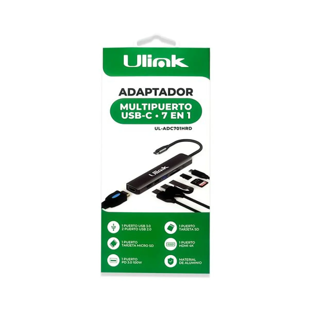 Hub 7 en 1 tipo c a 1*HDMI+1*USB 3.0+ 2*USB 2.0+1*Microsd... | Easytech ...