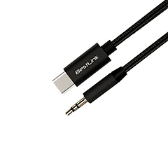 Cable de audio USB C a 3,5mm, reforzado, puntas doradas, 1 metro