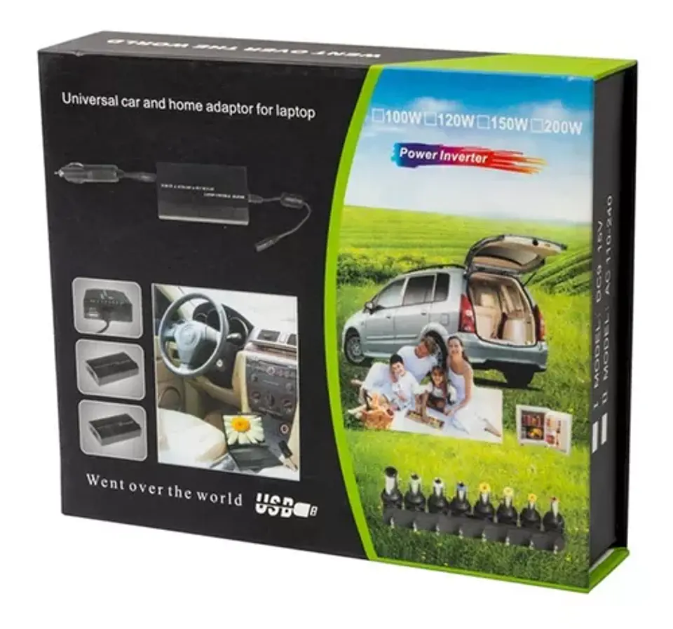 Cargador Universal Notebook 100w 220v / 12v / Usb Para Automovil 5