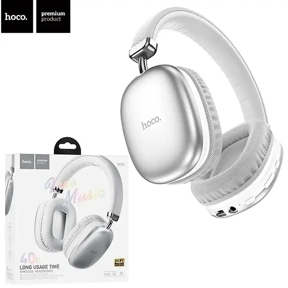 Audifonos bluetooth Hoco Air W35 Plateado  4