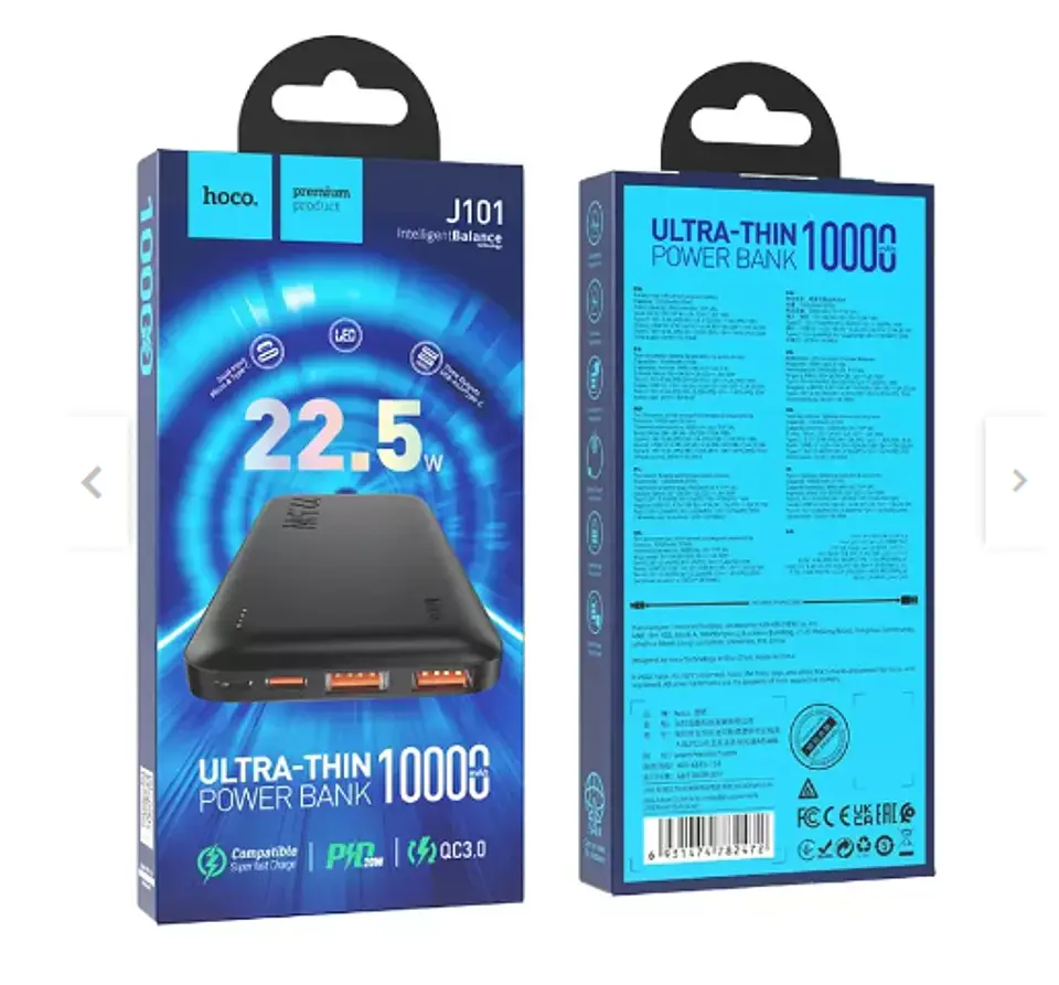 Power Bank Hoco J101 10000mAh Negro dual imput 4