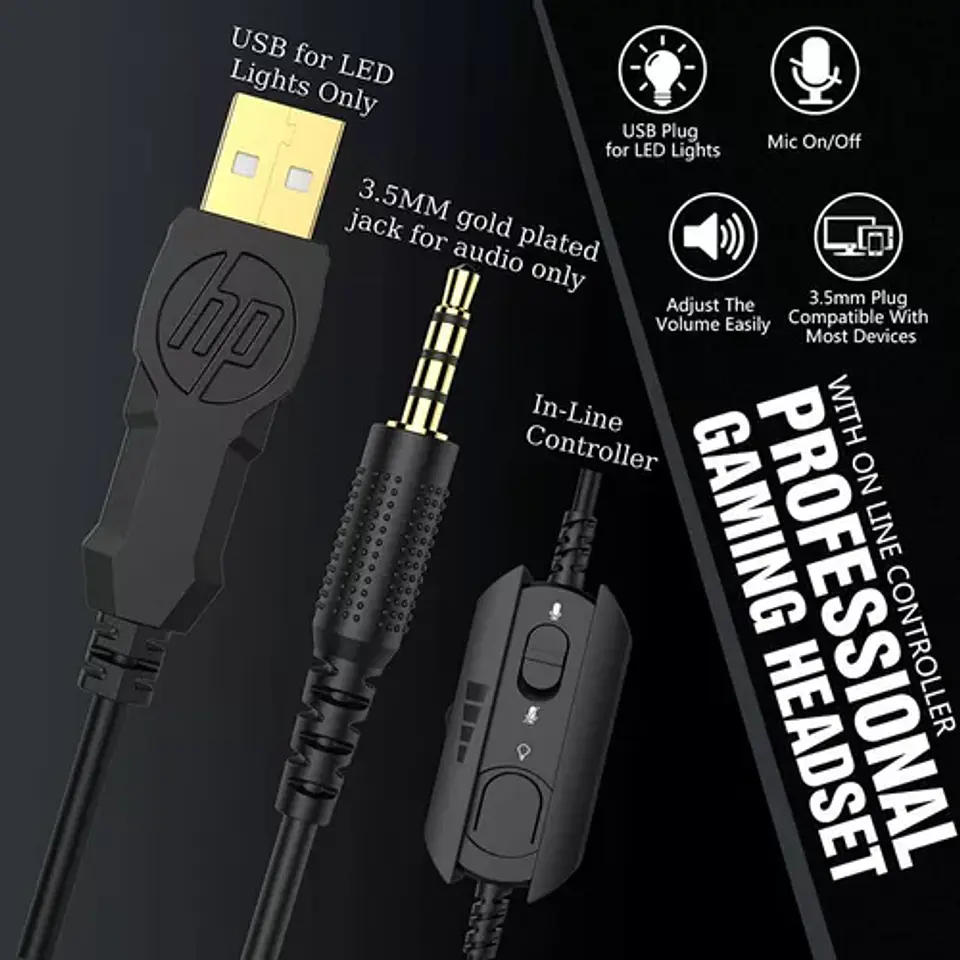 Audífonos Gamer Hp H360 On Ear Jack 3.5mm 5