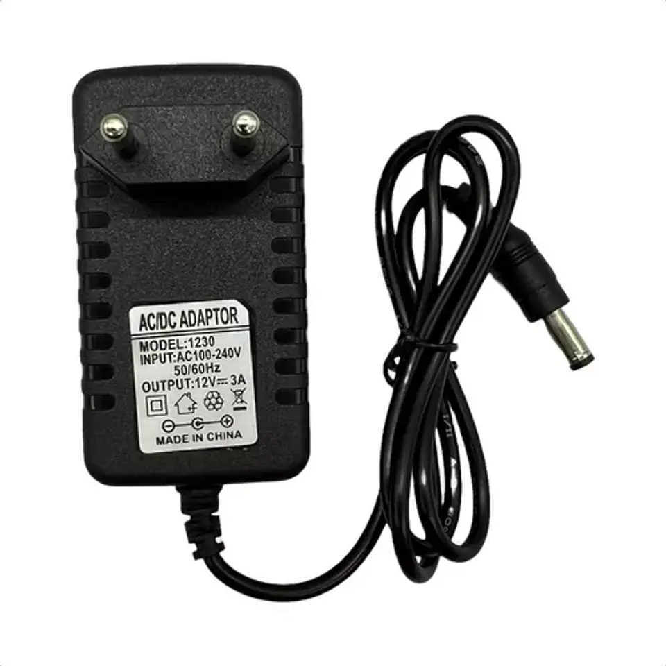 Fuente De Poder 12v 3a Cargador Transformador 5.5mm X 2.1mm 2