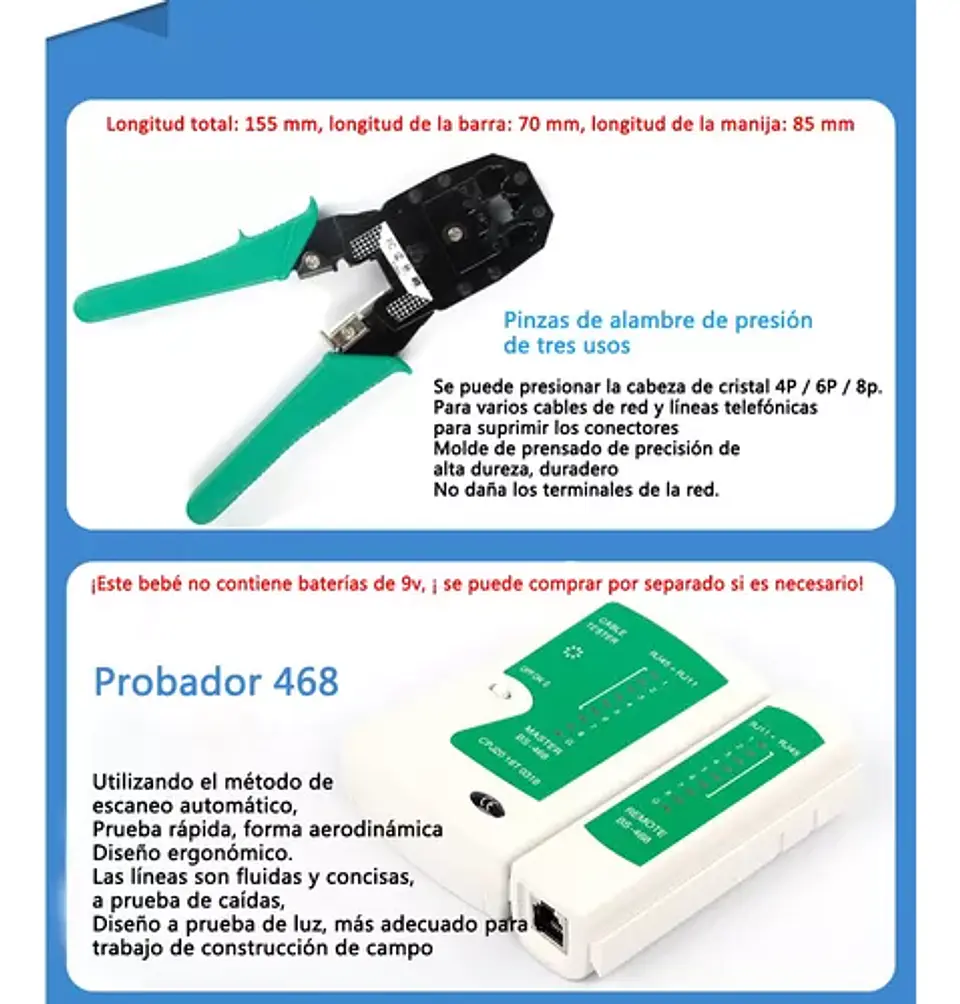 Kit de Herramientas Para Redes Rj45-rj11  12 piezas 4