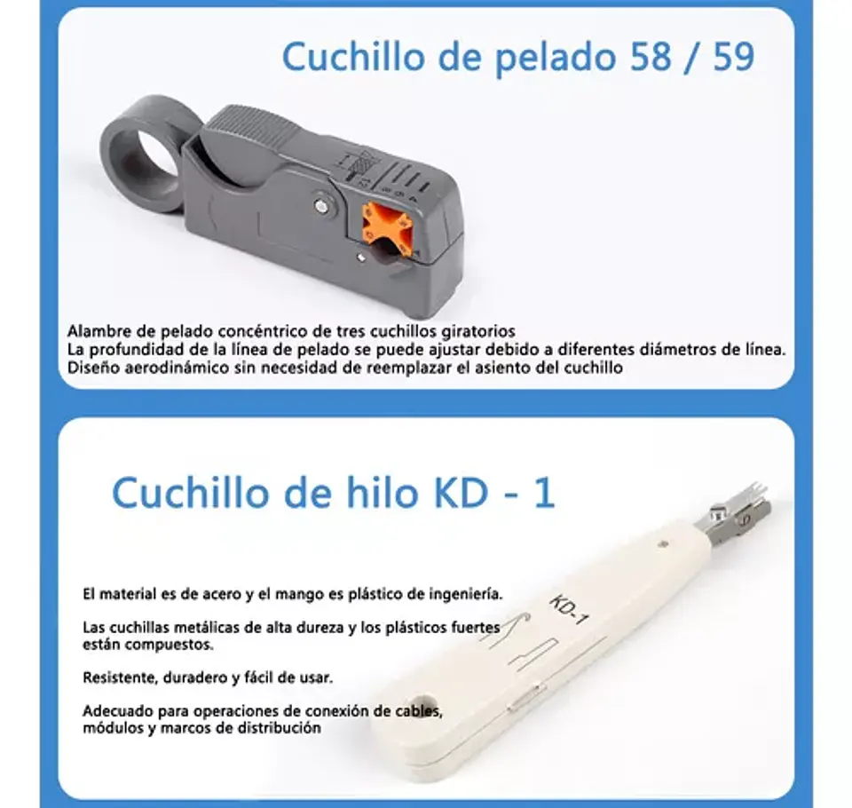 Kit de Herramientas Para Redes Rj45-rj11  12 piezas 5