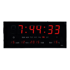 Reloj digital de pared LED fecha y temperatura 