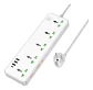 Alargador Multifuncional 5 Puertos Hoco Ac13a + cargadores USB y USB-C - Miniatura 1