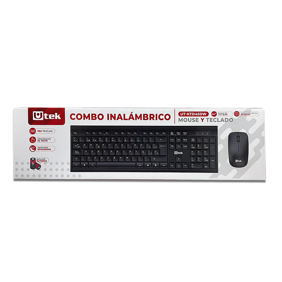 Combo teclado + mouse inalambrico UTEK  10MT 1200dpi  5
