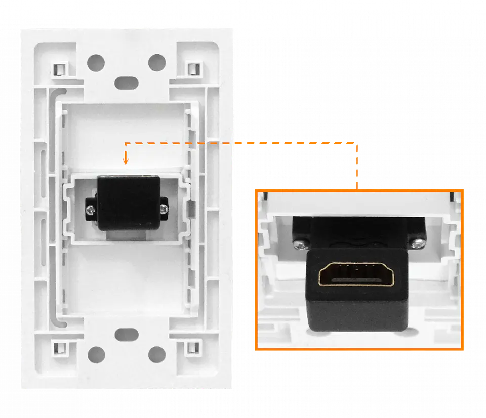 Faceplate HDMI-HH Hembra-Hembra sin-cable 70x114mm 2