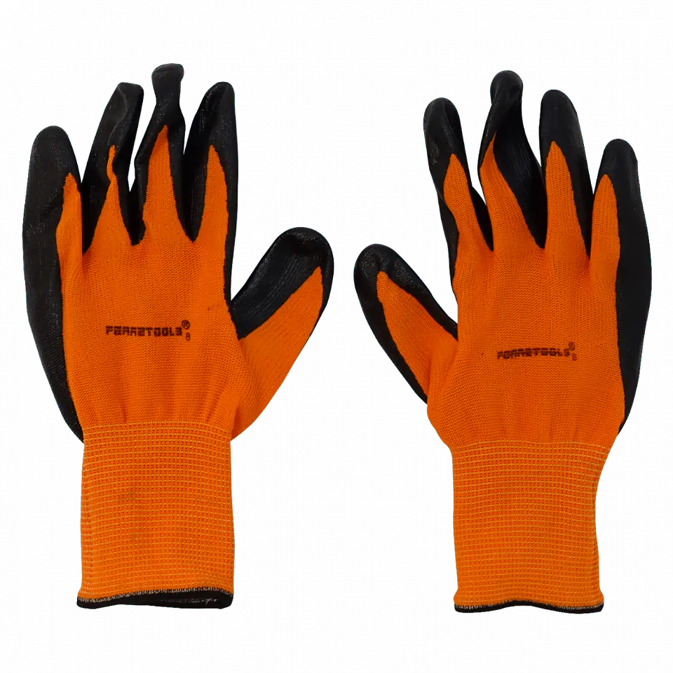 Guantes Naranjo Antiestaticos Poliester C/Nitrilo 3