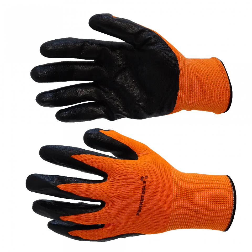 Guantes Naranjo Antiestaticos Poliester C/Nitrilo 1