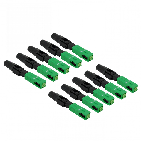 10-unid SC/APC Gu Pivote-Negro SM Conectores Rapidos MonoModo 
