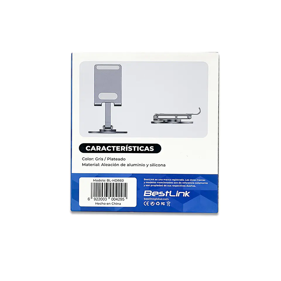 Soporte de aluminio para tablet y smartphone plegable giratorio  7
