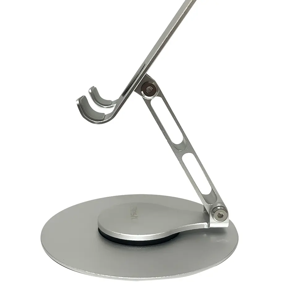 Soporte de aluminio para tablet y smartphone plegable giratorio  3