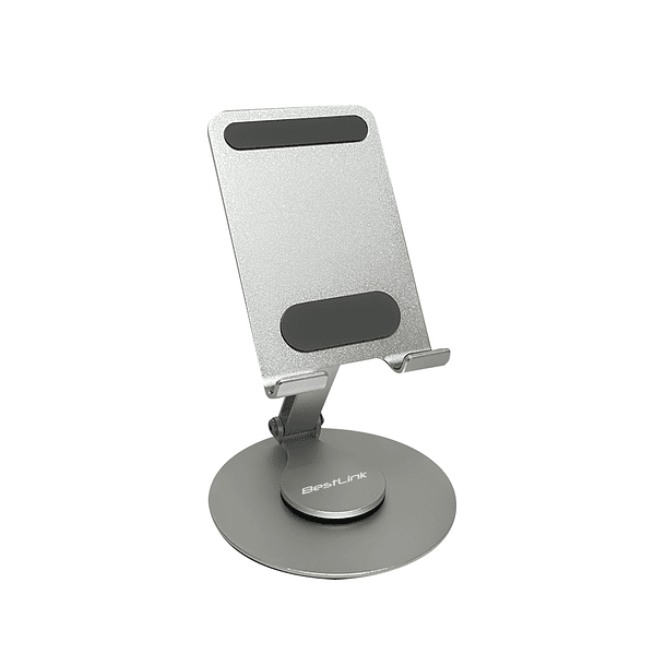 Soporte de aluminio para tablet y smartphone plegable giratorio  1