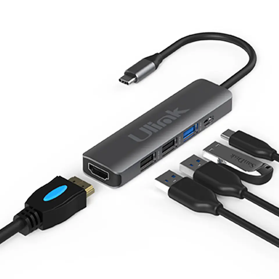 HUB USB-C 5 EN 1 (1 HDMI + 2 USB 3.0 + 1 USB 3.0 + USB-C PD) 2