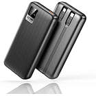 Batearía portátil 10.000mah + cables C y IPhone 22.55w negra  1