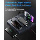 Batearía portátil 10.000mah + cables C y IPhone 22.55w negra  3