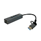Adaptador de RED DUAL USB-C y USB 4 en 1 (1 RJ45 1000 megas + 3 USB 3.0) - Miniatura 3
