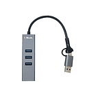 Adaptador de RED DUAL USB-C y USB 4 en 1 (1 RJ45 1000 megas + 3 USB 3.0) 2