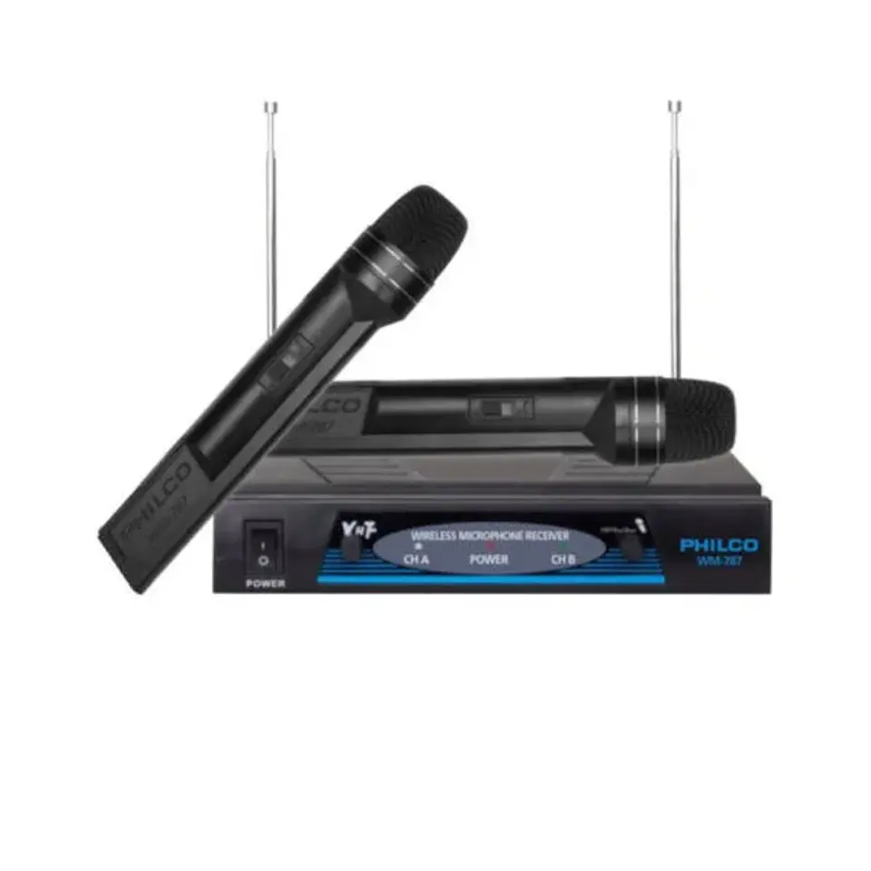 PHILCO KIT DE MICRÓFONOS INALÁMBRICOS PRO WM787 VHF 1