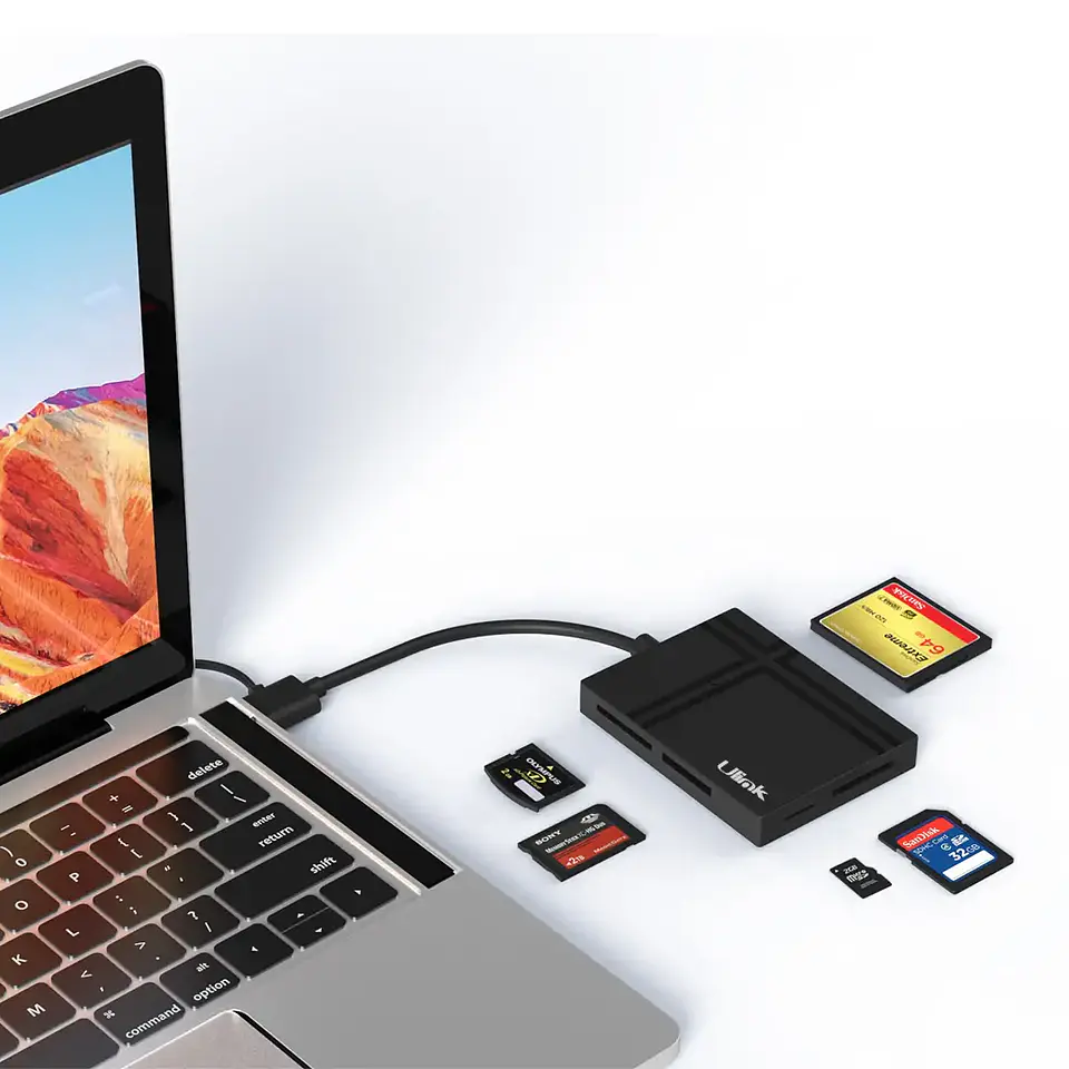 Lector de memoria universal USB 3.0 5 en 1 con adaptador 3