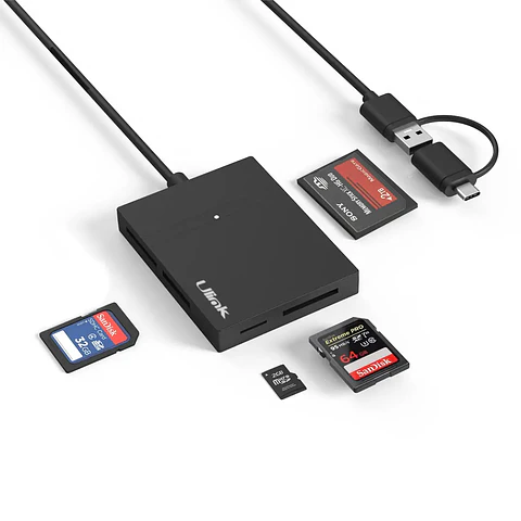 Lector de memoria universal USB 3.0 5 en 1 con adaptador