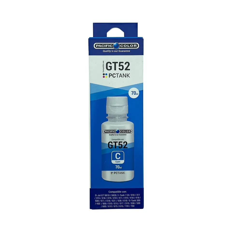 TINTA HP GT52 CYAN PACIFIC COLOR 1