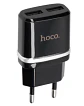 Cargador sin cable 2 USB 2.4 HOCO C12 Negro  - Miniatura 1