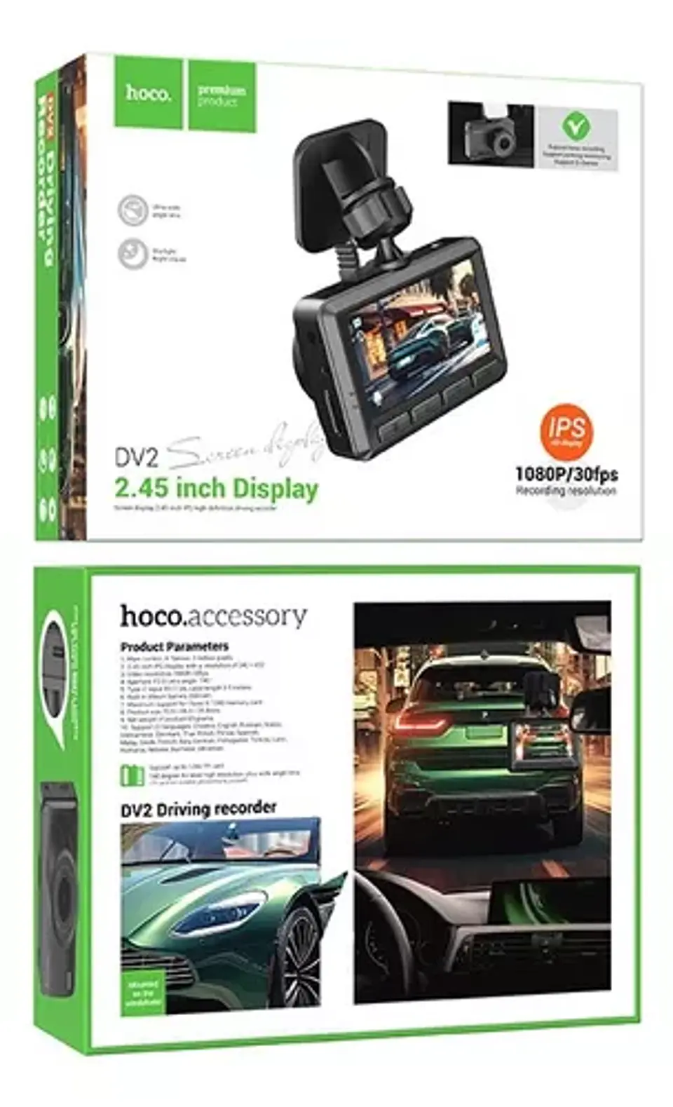 Camara para auto con pantalla HOCO DV2 Negro  6