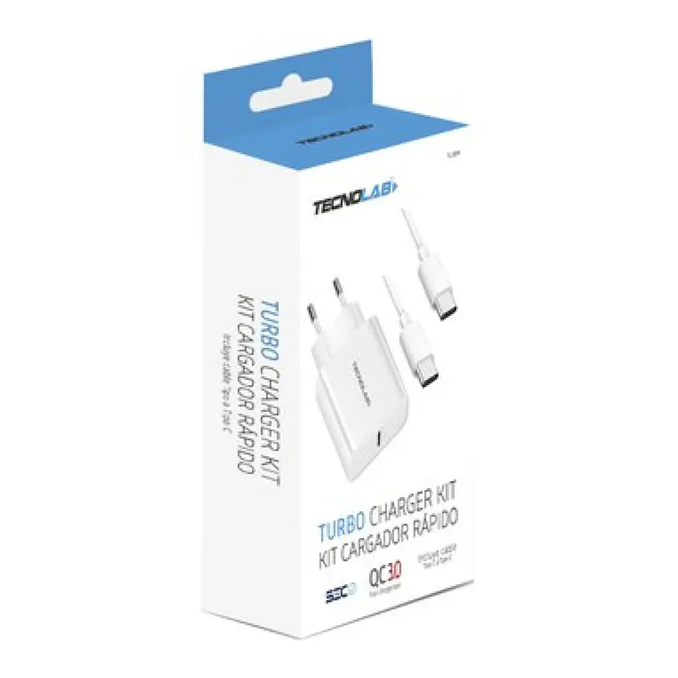 Cargador rapido de pared + cable 18W USB-C A USB-C 18W 2
