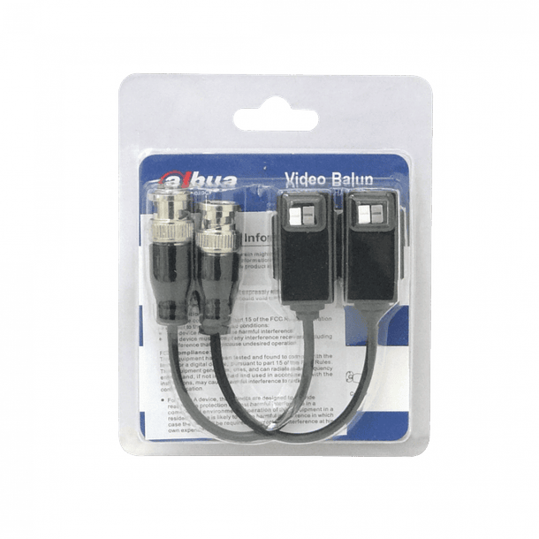 conector Video Balun 4K Pin-Push Pasivo 1-Par CCTV BNC-Macho PFM800-4K  4