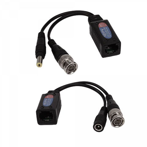 Video Balun RJ45-H BNC-M UTP Cat5e Cat6 8MP HD Plug-M/H req/12-48Vdc 