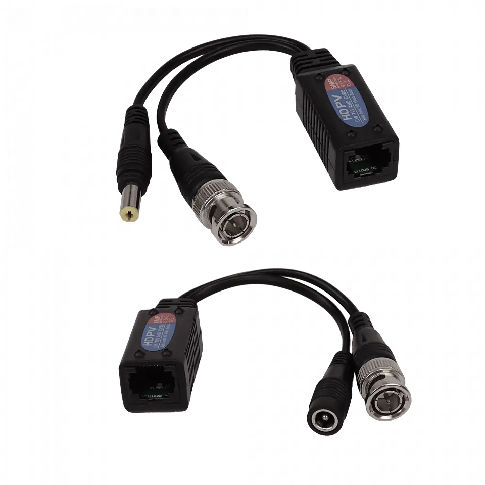 Video Balun RJ45-H BNC-M UTP Cat5e Cat6 8MP HD Plug-M/H req/12-48Vdc  1