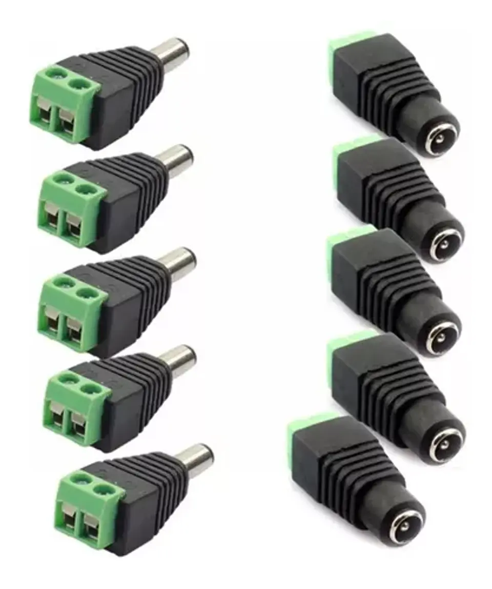 Pack 5 Par Conector Dc Macho Hembra  1