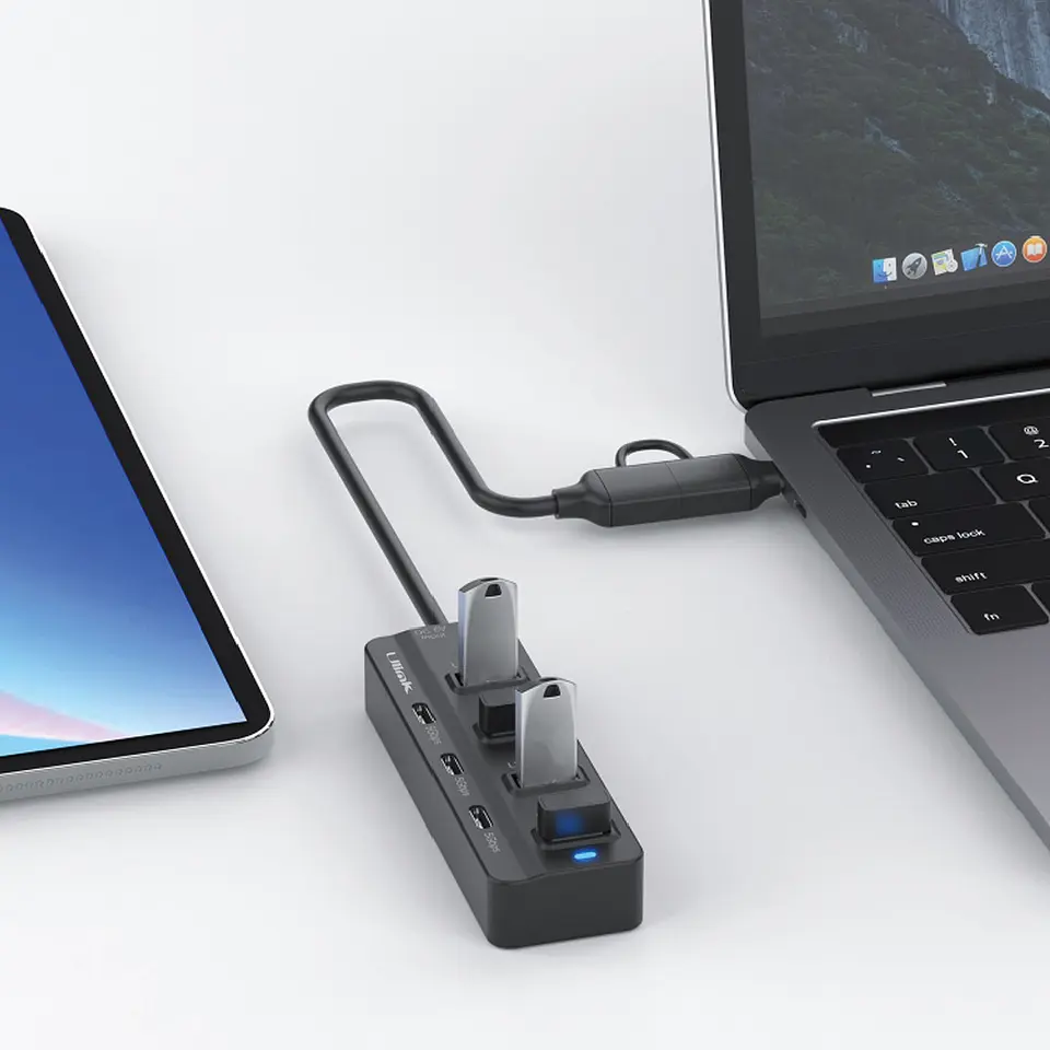 HUB DUAL USB-C y USB 7 puertos (3 USB-C + 4 USB 3.0) 2